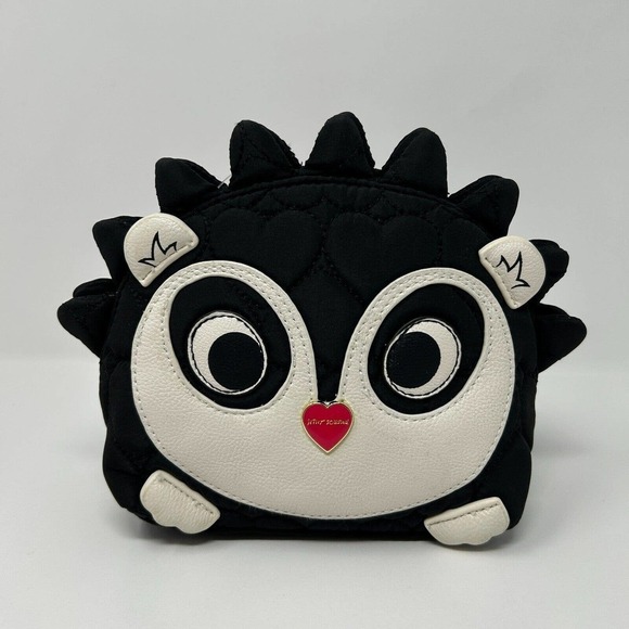 Betsey Johnson Pink Hedgehog Kitsch Cosmetic Pencil Travel Bag New with Tag - Picture 2 of 16